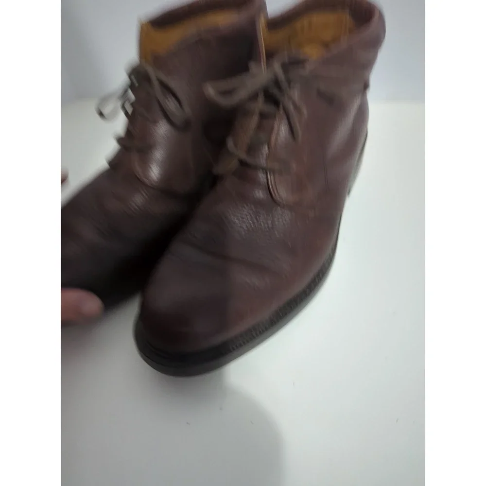 Eddie Bauer Boots Mens Sz 11 M Brown Pebble Leather Chukka Lace Up Casual Italy
